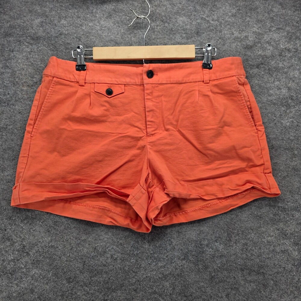 Banana Republic Shorts Womens 12 Martin Fit Orange Chino Pleated
